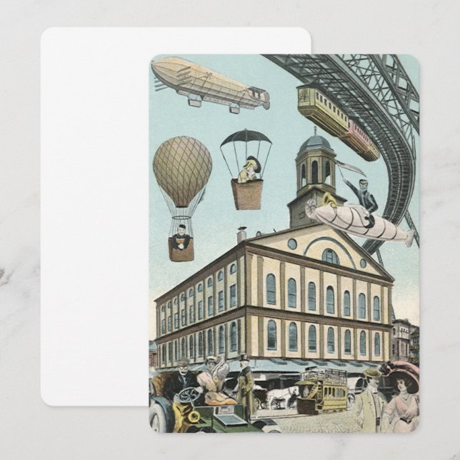 Invitation de ville de science-fiction rétro punk  (Devant / Derrière)