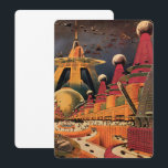 Invitation de ville futuriste de science-fiction v<br><div class="desc">Cliquez sur le bouton "personnaliser" pour accéder aux outils de conception pour changer la couleur arrière - plan et ajouter votre propre texte personnalisé ! De nombreux styles de polices à choisir ! illustration vintage image de science-fiction voyage et transport avec un livre classique retro sci fi milieu urbain avec...</div>