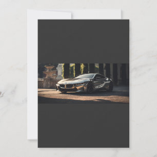 Invitation de voiture de course futuriste en alumi