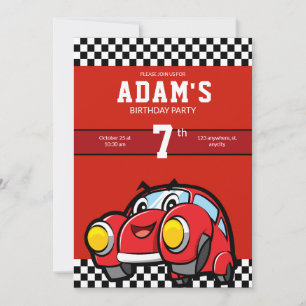 Invitation de voiture de course pour l'anniversair