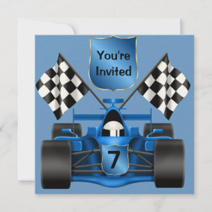 Invitation de voiture de course pour le 7e anniver