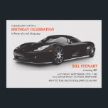 Invitation De Voiture De Sport Classique<br><div class="desc">Cette voiture sport, noire et élégante, présentée contre un arrière - plan blanc, est parfaite pour célébrer l'anniversaire d'un sportif, sa retraite et bien plus encore. La carte est facile à customiser avec votre libellé, police, couleur de police, options de forme de papier et choix de six types de papier....</div>