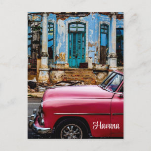 Invitation de voiture Havana Cuba Red Vintage