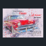 Invitation de voiture Red Vintage<br><div class="desc">Invitation d'un homme avec une voiture rouge vintage dans un design grunge. (Pix). () La carte est facile à customiser avec votre libellé, police et couleur de police.() Pas exactement ce que vous cherchez? Tous nos produits peuvent être conçus sur mesure pour répondre à vos besoins sans frais supplémentaires.() Il...</div>