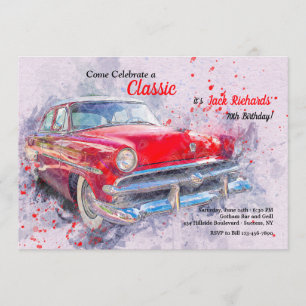Invitation de voiture Red Vintage