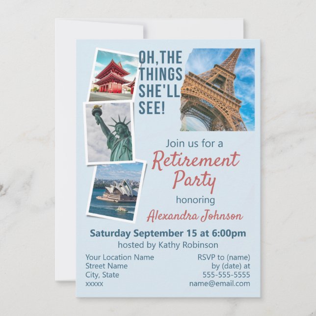 Invitation de voyage à thème pour la fête de retra (Devant)