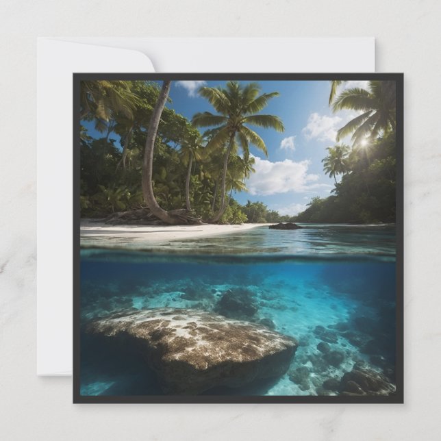 Invitation de vue divisée de la plage tropicale av (Devant)