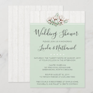 Invitation de Wedding shower de coton rustique du 
