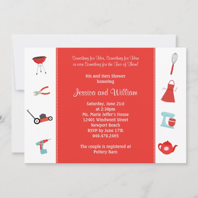 Invitation de wedding shower de couples (Devant)