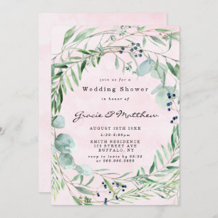 Invitation de Wedding shower Eucalyptus Blush Rose