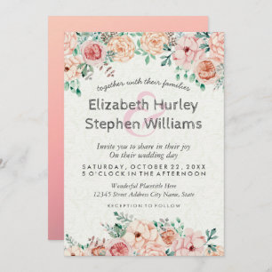 Invitation de Wedding shower floral chic Watercolo