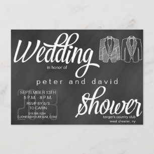 Invitation de Wedding shower gay de Chalkboard