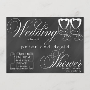 Invitation de Wedding shower gay de Chalkboard