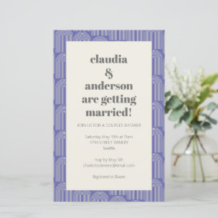 Invitation de Wedding shower violet de ligne d'arc