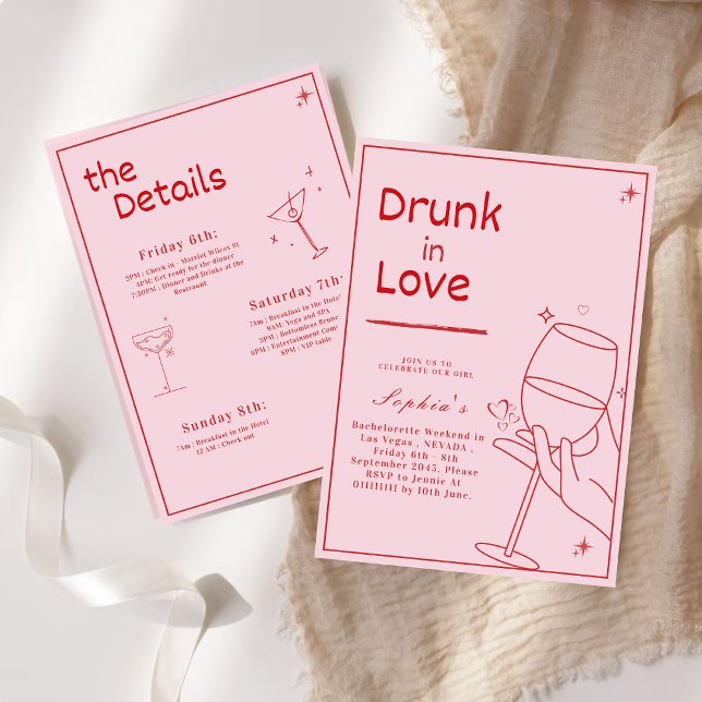 Invitation de week-end de Bachelorette "Amour en é (Créateur téléchargé)