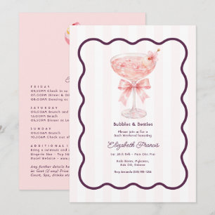 Invitation de week-end de Bachelorette Preppy Coqu
