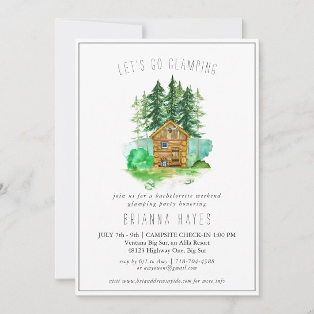 Invitation de week-end de camping en glamping pour (Devant)