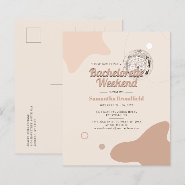 Invitation de week-end de demoiselle d'honneur dis (Devant / Derrière)