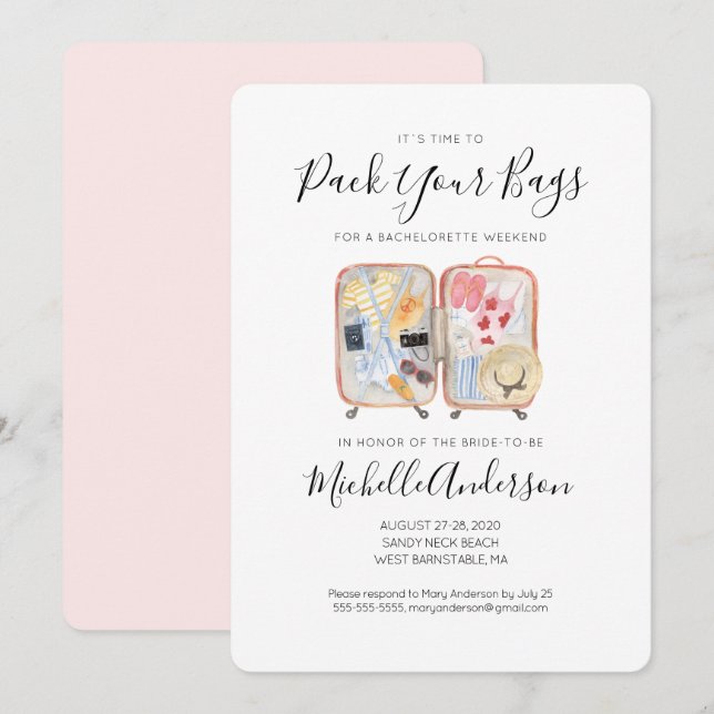 Invitation de week-end de jeune fille au dernier v (Devant / Derrière)