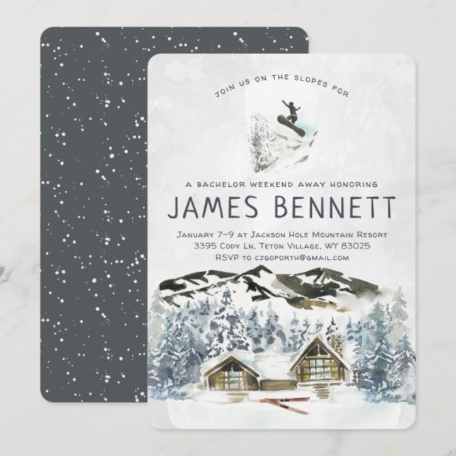 Invitation de week-end de ski pour l'enterrement d (Devant / Derrière)