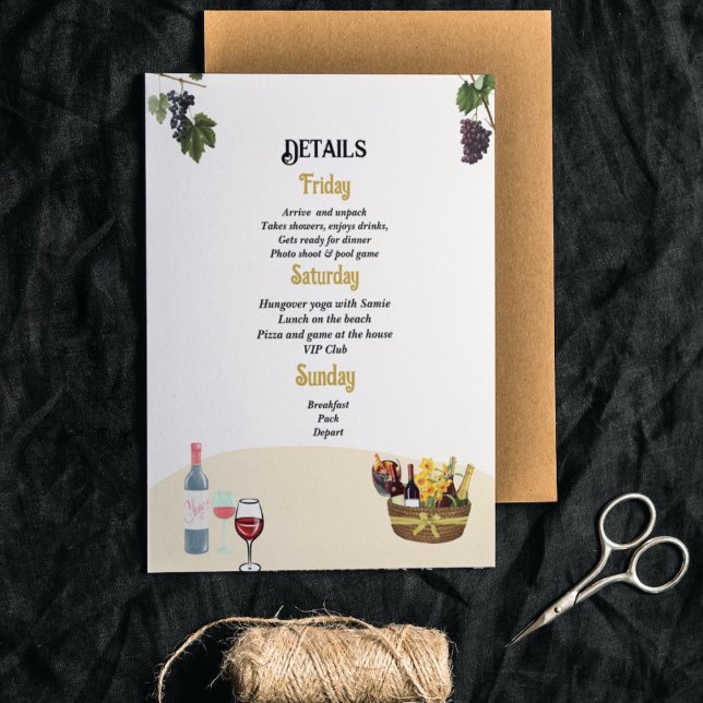 Invitation de week-end enterrement de vie de jeune (Créateur téléchargé)