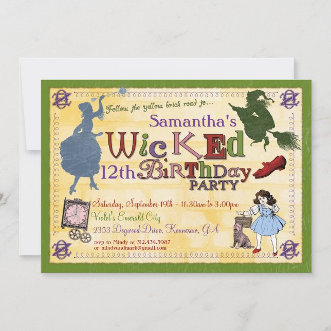 Invitation de Wicked Party - Wizard of Oz (Devant)