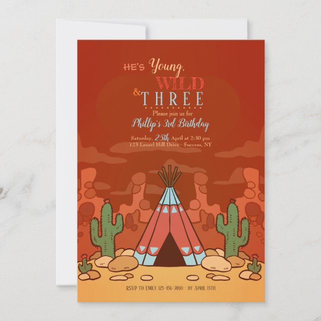 Invitation de Wild West (Devant)