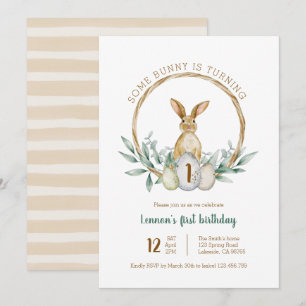 Invitation De Wreath D'Aquarelle Bunny