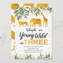 Invitation de Young Wild Three Safari