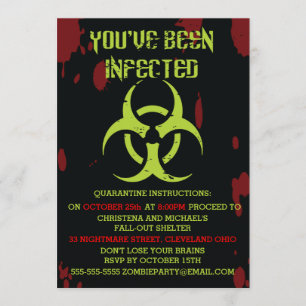 Invitation de Zombie Halloween infectée