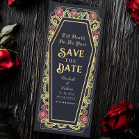Death Do Us Part Blue Coffin Gothic Save Date