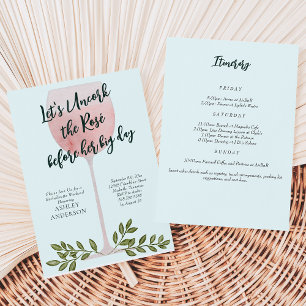 Invitation Déboucher le vin rosé Aquarelle Bachelorette Party