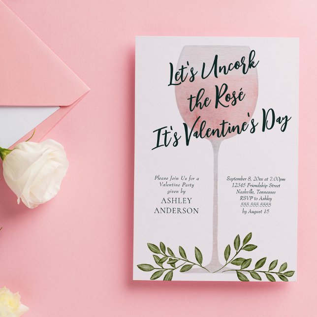 Invitation Déboucher le vin rosé pour la fête de la Saint-Val (Créateur téléchargé)