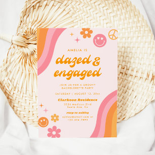 Invitation Déboussolée & Fiancée Fête de Fiançailles Rose & O