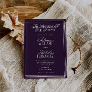 Invitation Début de prune de notre mariage intemporel pour to