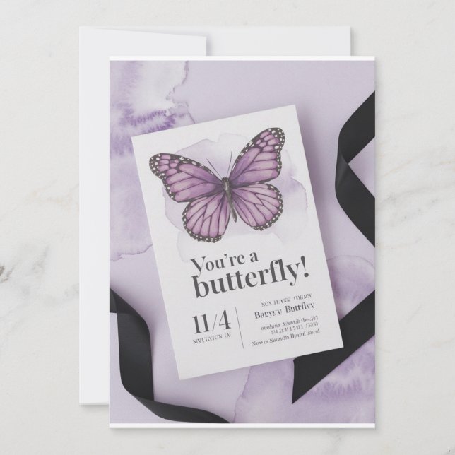 Invitation Début du Butfu : Elegant Baby shower Invitation" (Devant)