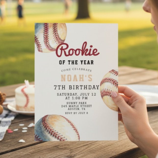 Invitation Débutant de baseball de l'année 7e anniversaire (Créateur téléchargé)