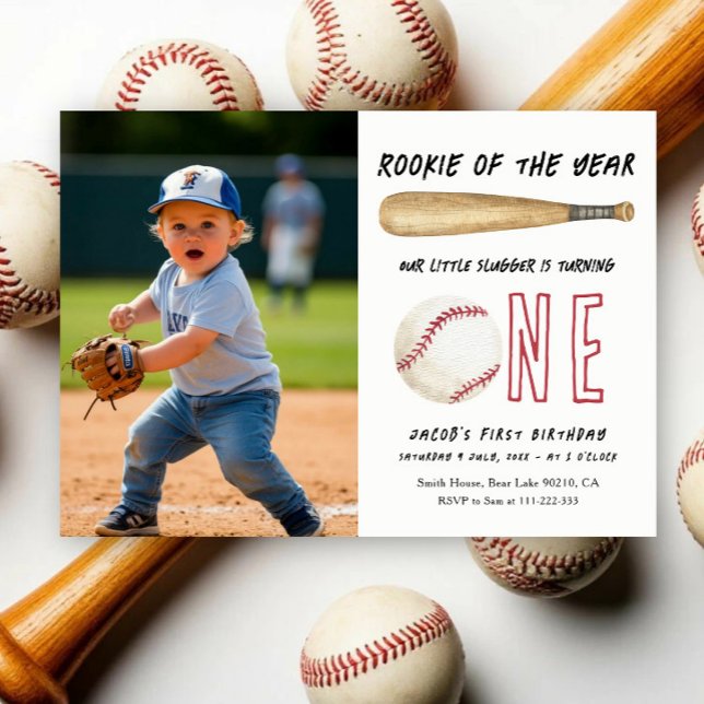 Invitation Débutant de l'année Fête d'anniversaire de basebal (Créateur téléchargé)