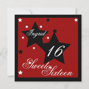 Invitation Débutant Star Sweet sixteen-Cust.