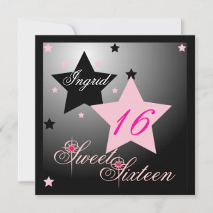 Invitation Débutant Star Sweet sixteen-Cust.