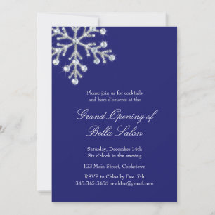 Invitation Décalage Grand Bleu Ouverture Crystal Snowflake