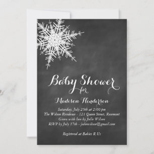 Invitation Décaler blanc Baby shower de flocon de neige Invit