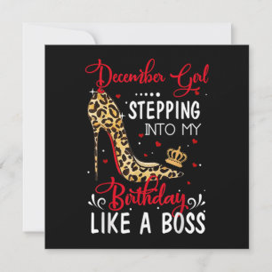 Invitation Décembre Fille entrant dans mon anniversaire comme