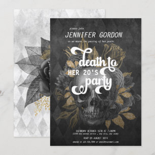 Invitation Décès à ma fête d'anniversaire de jeunesse Goth