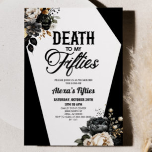 Invitation Décès à mes cinquante Floral 60e Anniversaire