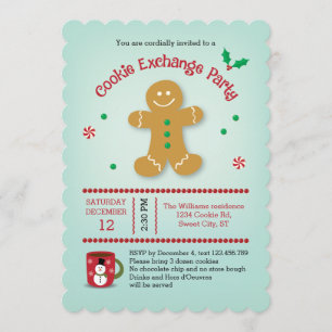 Invitation d'échange de biscuit d'homme de