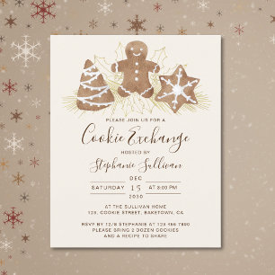 Invitation d'échange de biscuits de Noël pour les