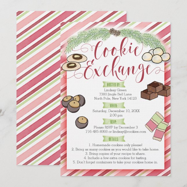 Invitation d'échange de cookies (Devant / Derrière)