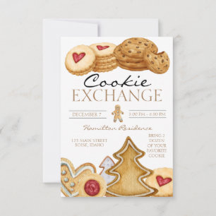 Invitation d'échange de cookies de Noël
