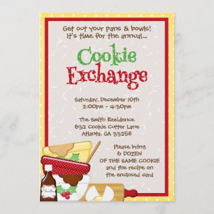 Invitation d'échange de cookies Invitation de fête
